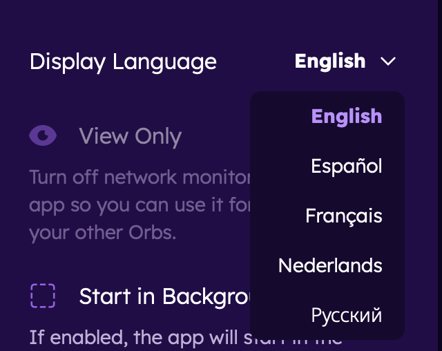 Display Language