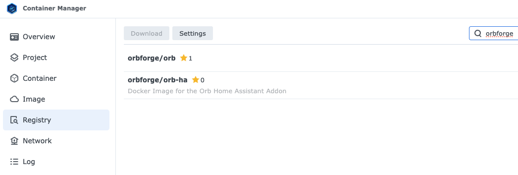 Registry selecting Orb